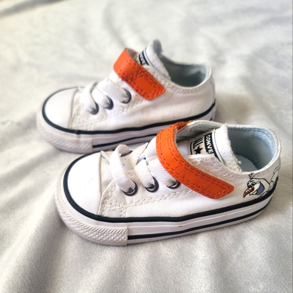 Disney Converse Baby White and Orange Sneakers OLAF FROZEN